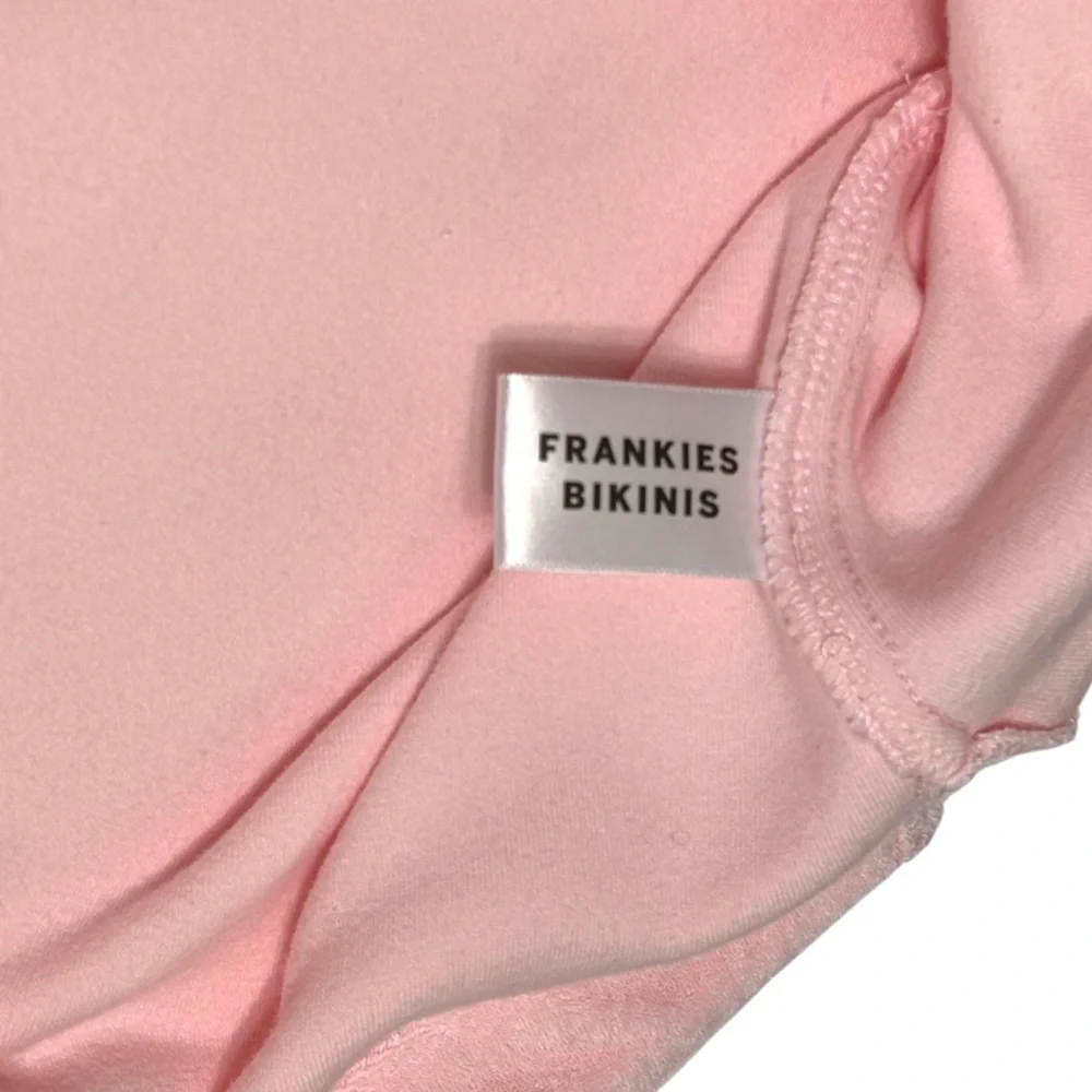 Frankies Bikinis Coco Terry Cloth Short Sleeve Swim Cover Shirt Pink M NWT
